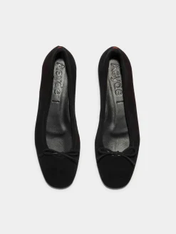 New Aeyde Delfina Suede Ballet Flats Black Suede