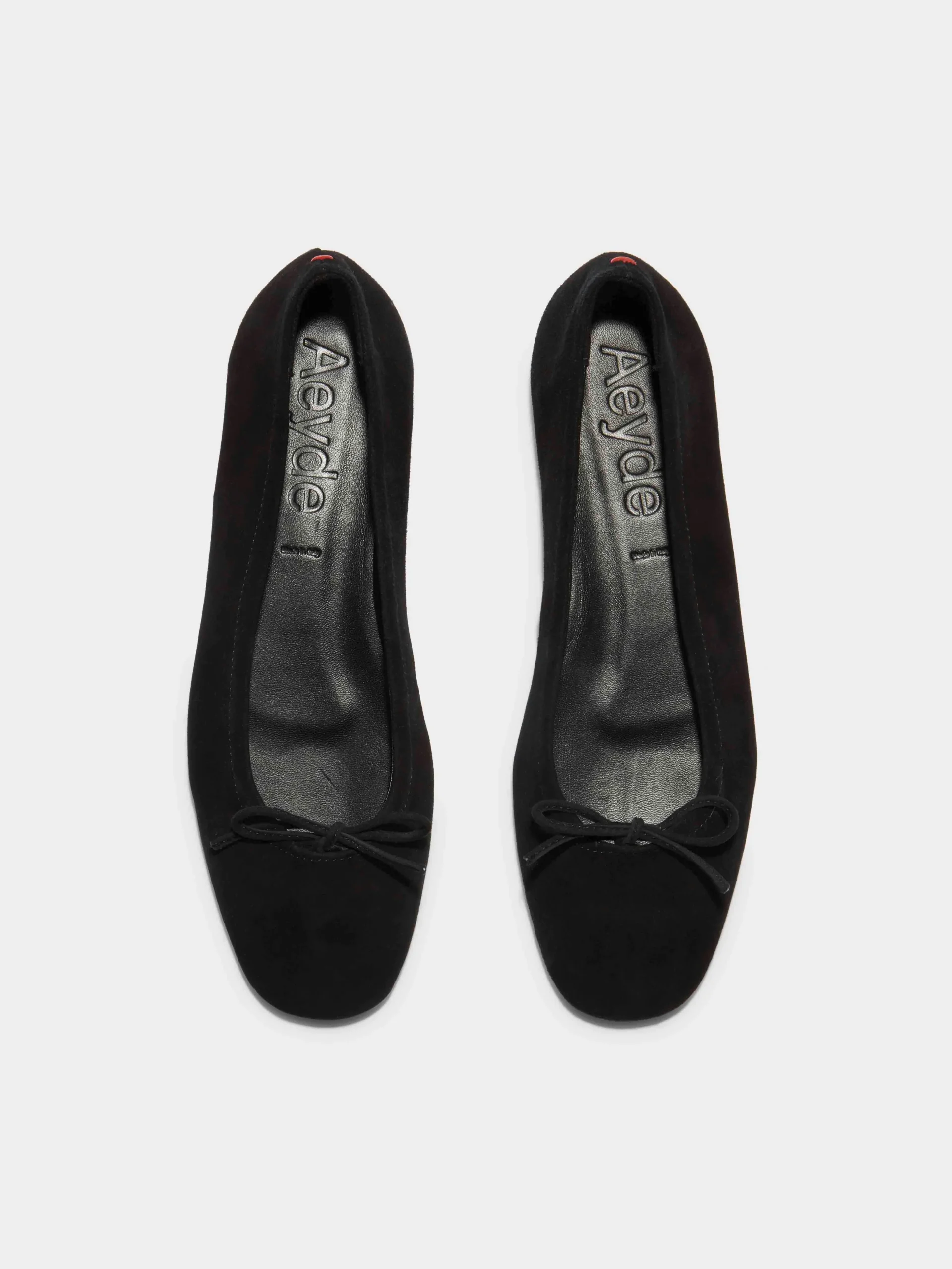 New Aeyde Delfina Suede Ballet Flats Black Suede