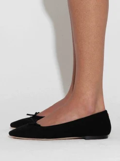 New Aeyde Delfina Suede Ballet Flats Black Suede