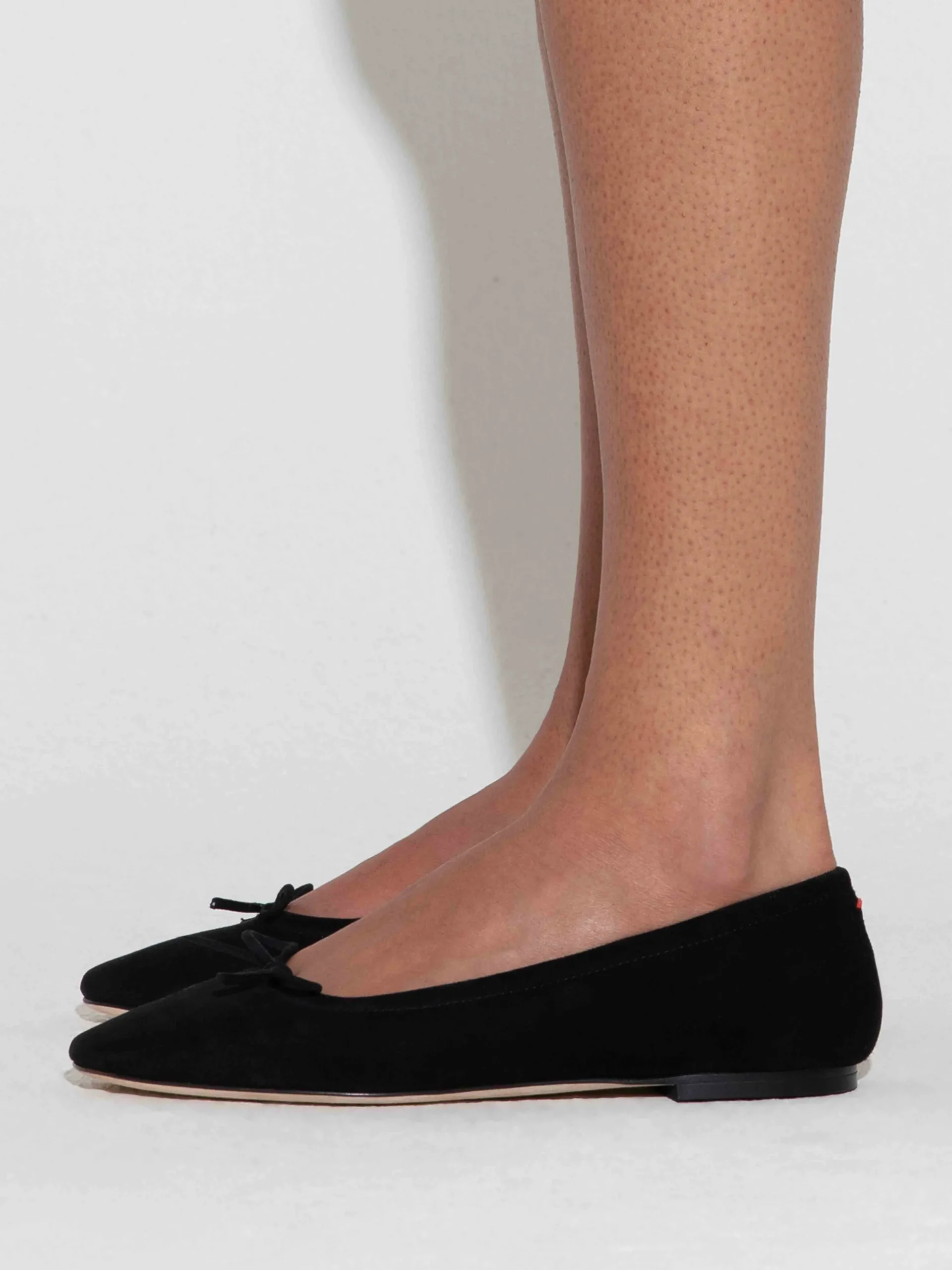 New Aeyde Delfina Suede Ballet Flats Black Suede