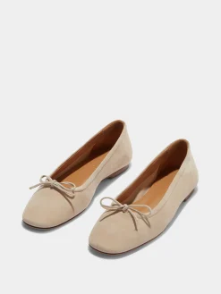 Discount Aeyde Delfina Suede Ballet Flats Latte Suede