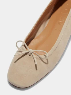 Discount Aeyde Delfina Suede Ballet Flats Latte Suede