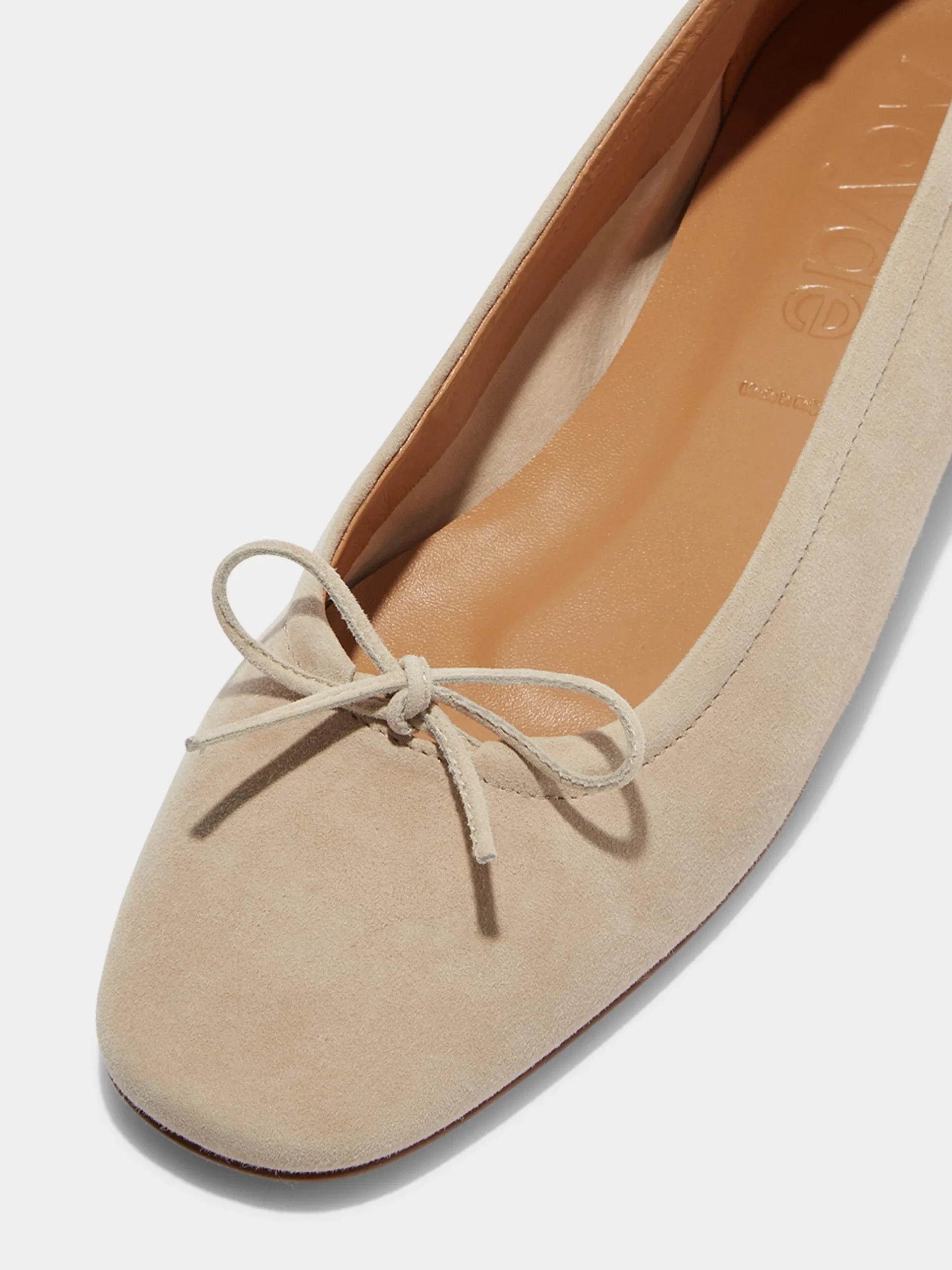 Discount Aeyde Delfina Suede Ballet Flats Latte Suede