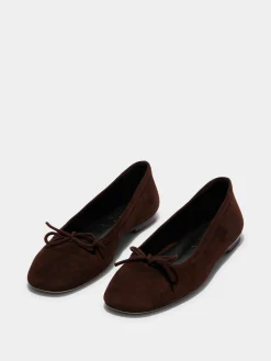 Fashion Aeyde Delfina Suede Ballet Flats Moka Suede