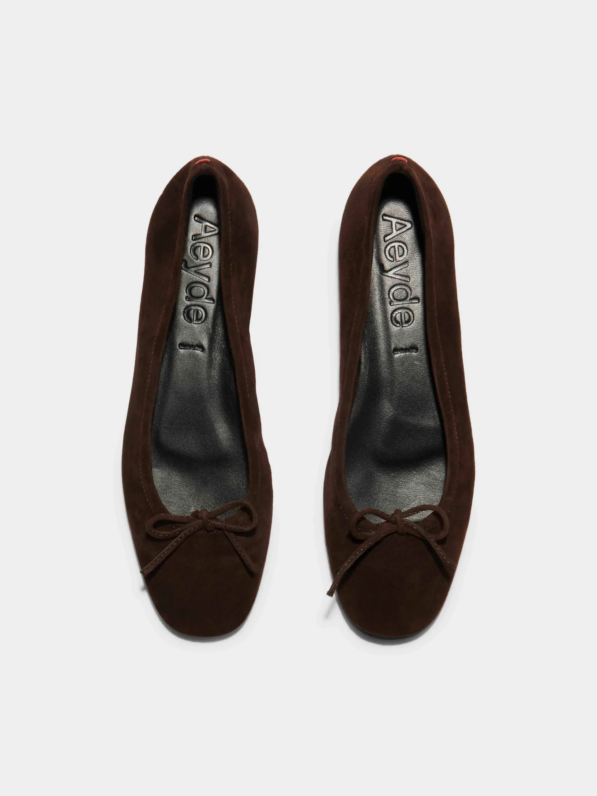 Fashion Aeyde Delfina Suede Ballet Flats Moka Suede