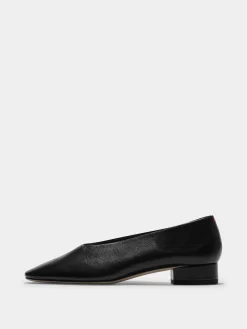 Clearance Aeyde Delia Leather Ballet Flats Black Nappa