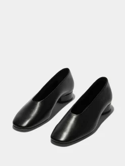 Clearance Aeyde Delia Leather Ballet Flats Black Nappa