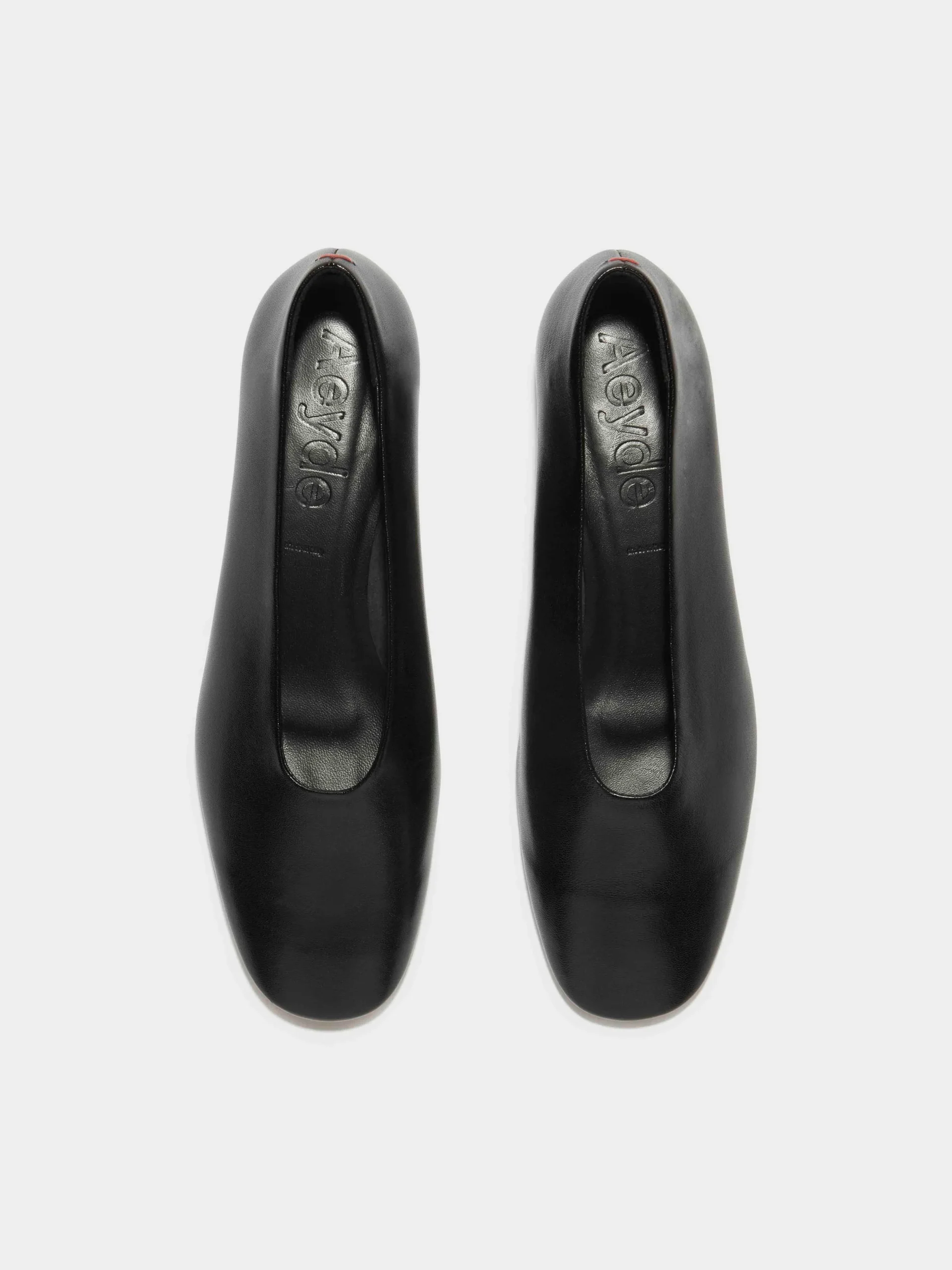 Clearance Aeyde Delia Leather Ballet Flats Black Nappa
