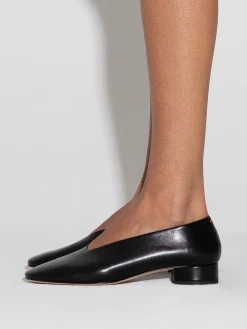 Clearance Aeyde Delia Leather Ballet Flats Black Nappa