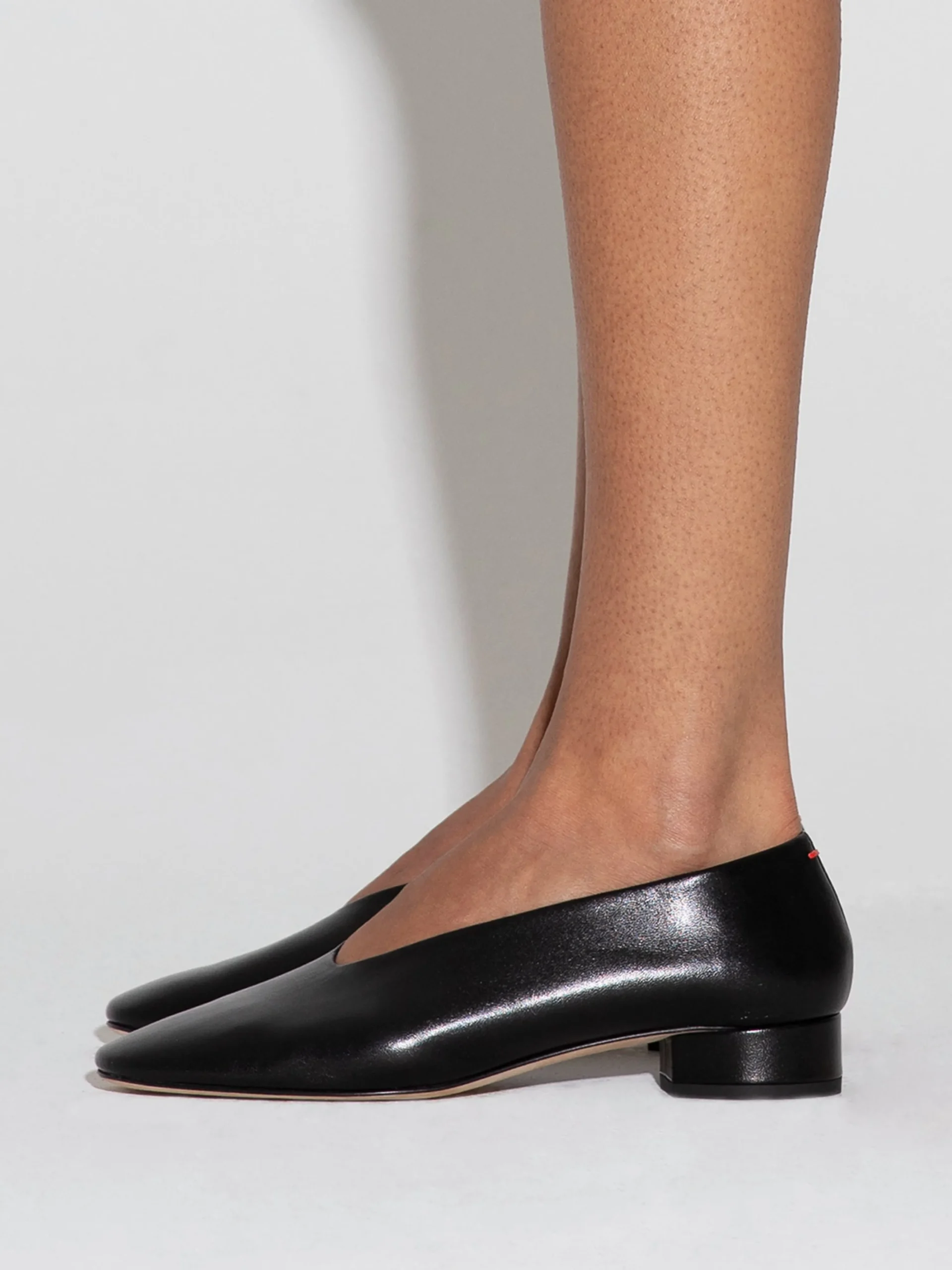 Clearance Aeyde Delia Leather Ballet Flats Black Nappa
