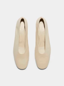Clearance Aeyde Delia Leather Ballet Flats Creamy Nappa