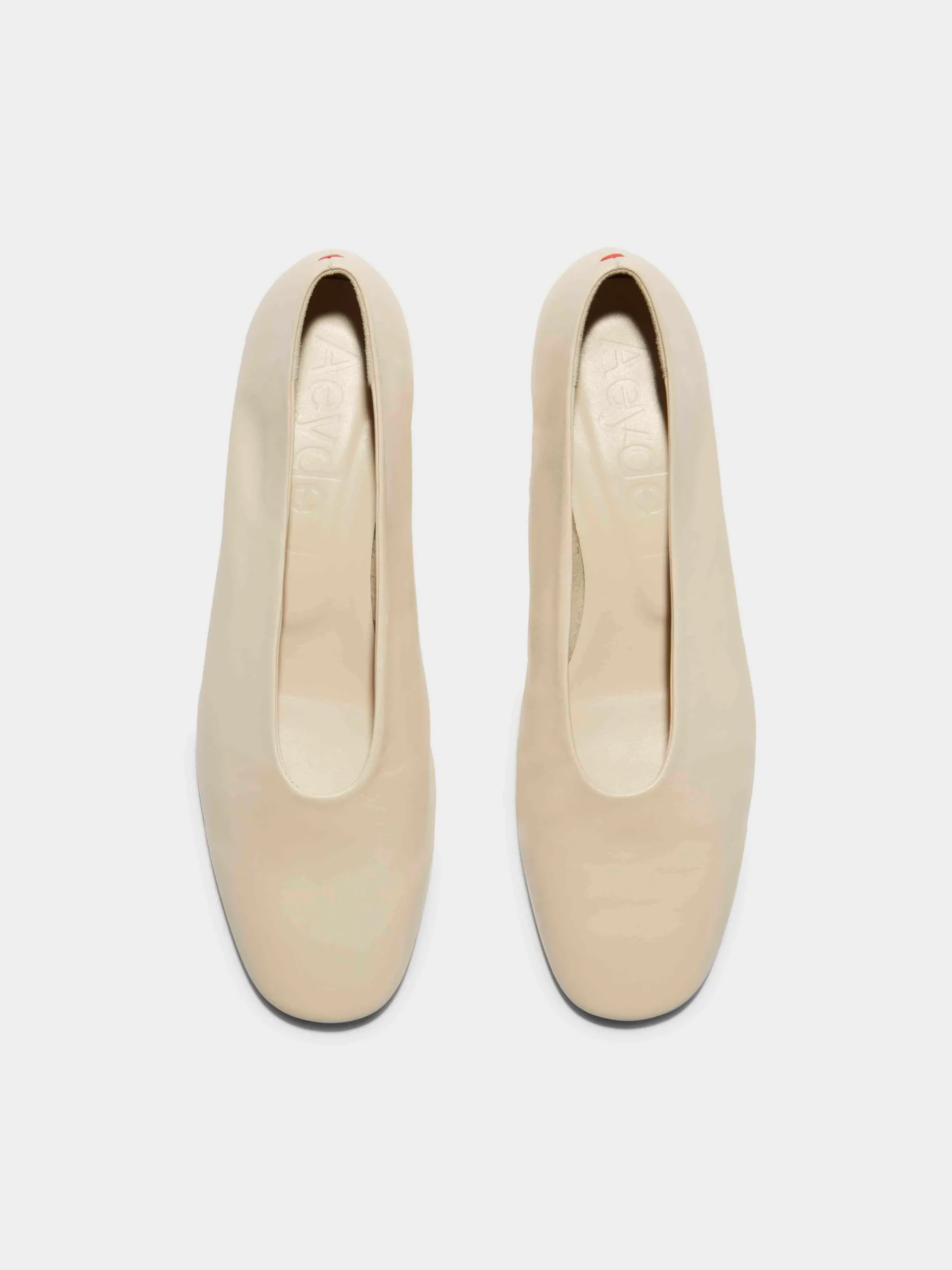 Clearance Aeyde Delia Leather Ballet Flats Creamy Nappa