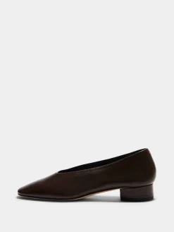 Best Aeyde Delia Leather Ballet Flats Moka Nappa