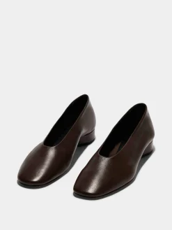 Best Aeyde Delia Leather Ballet Flats Moka Nappa