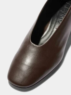 Best Aeyde Delia Leather Ballet Flats Moka Nappa