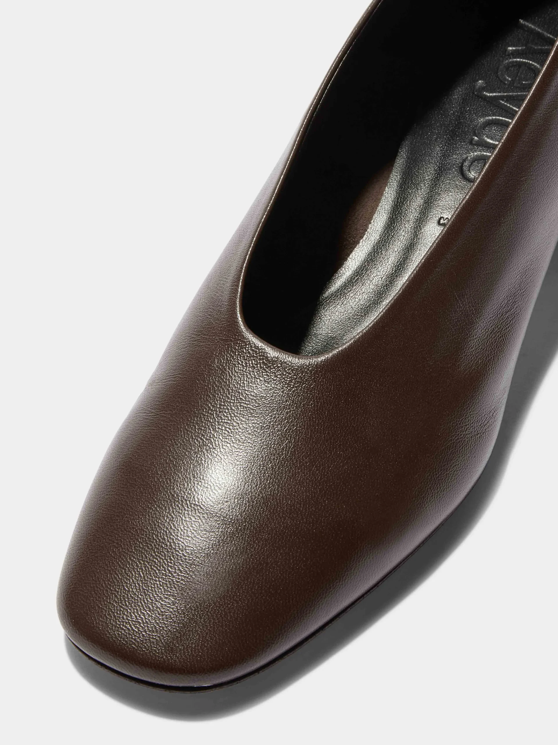 Best Aeyde Delia Leather Ballet Flats Moka Nappa