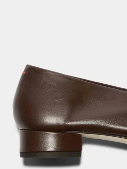 Best Aeyde Delia Leather Ballet Flats Moka Nappa