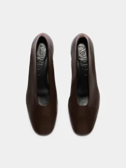 Best Aeyde Delia Leather Ballet Flats Moka Nappa