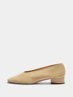 Outlet Aeyde Delia Leather Ballet Flats Latte Nappa