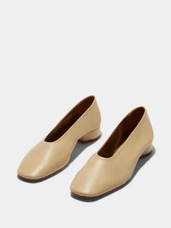 Outlet Aeyde Delia Leather Ballet Flats Latte Nappa