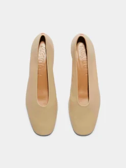 Outlet Aeyde Delia Leather Ballet Flats Latte Nappa