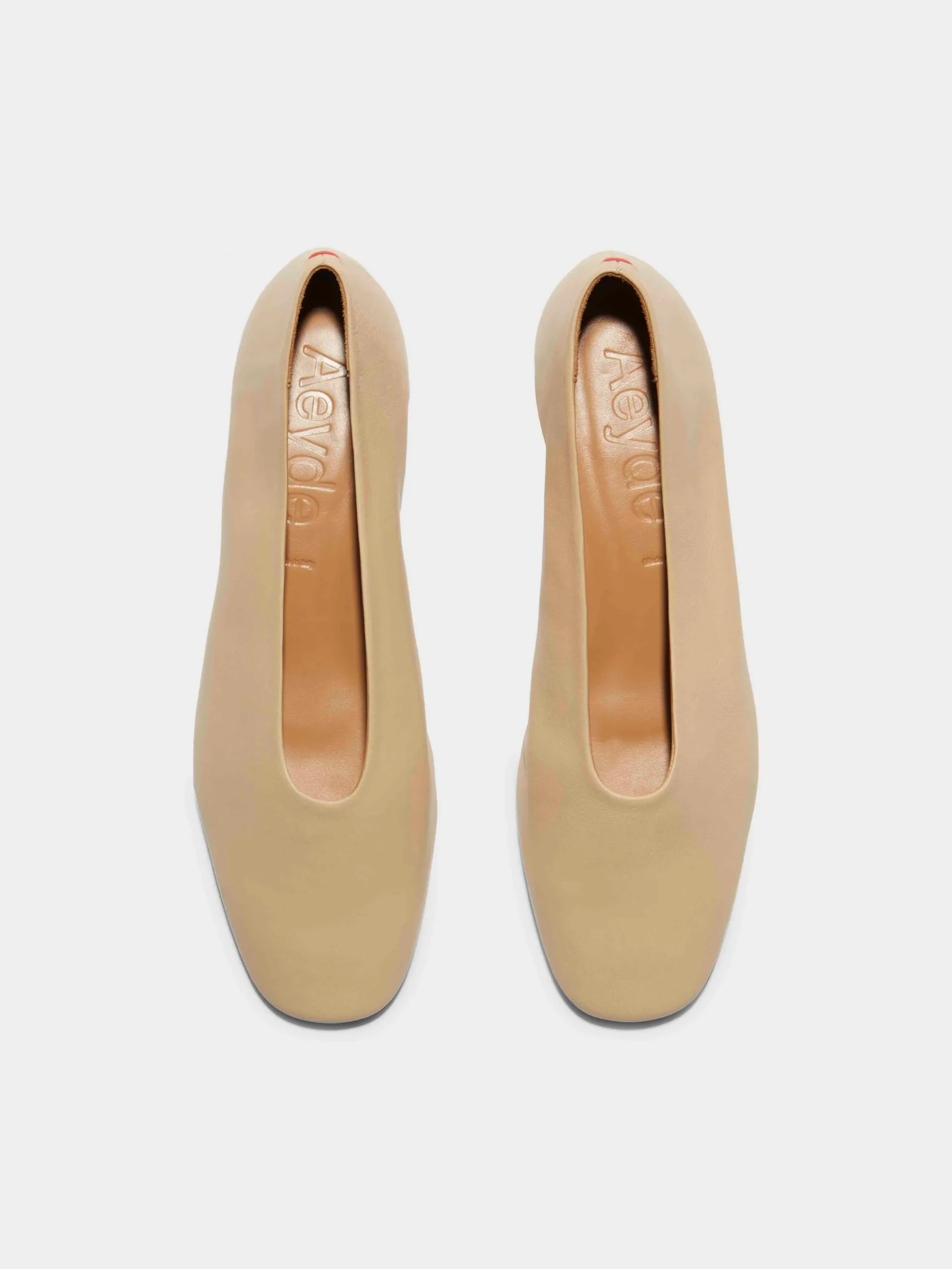 Outlet Aeyde Delia Leather Ballet Flats Latte Nappa