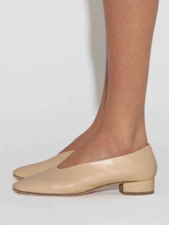 Outlet Aeyde Delia Leather Ballet Flats Latte Nappa