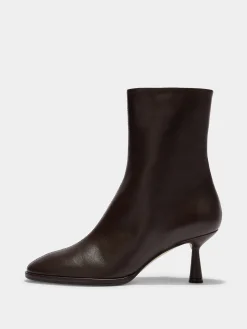 Outlet Aeyde Dorothy Leather Ankle Boots Moka Nappa