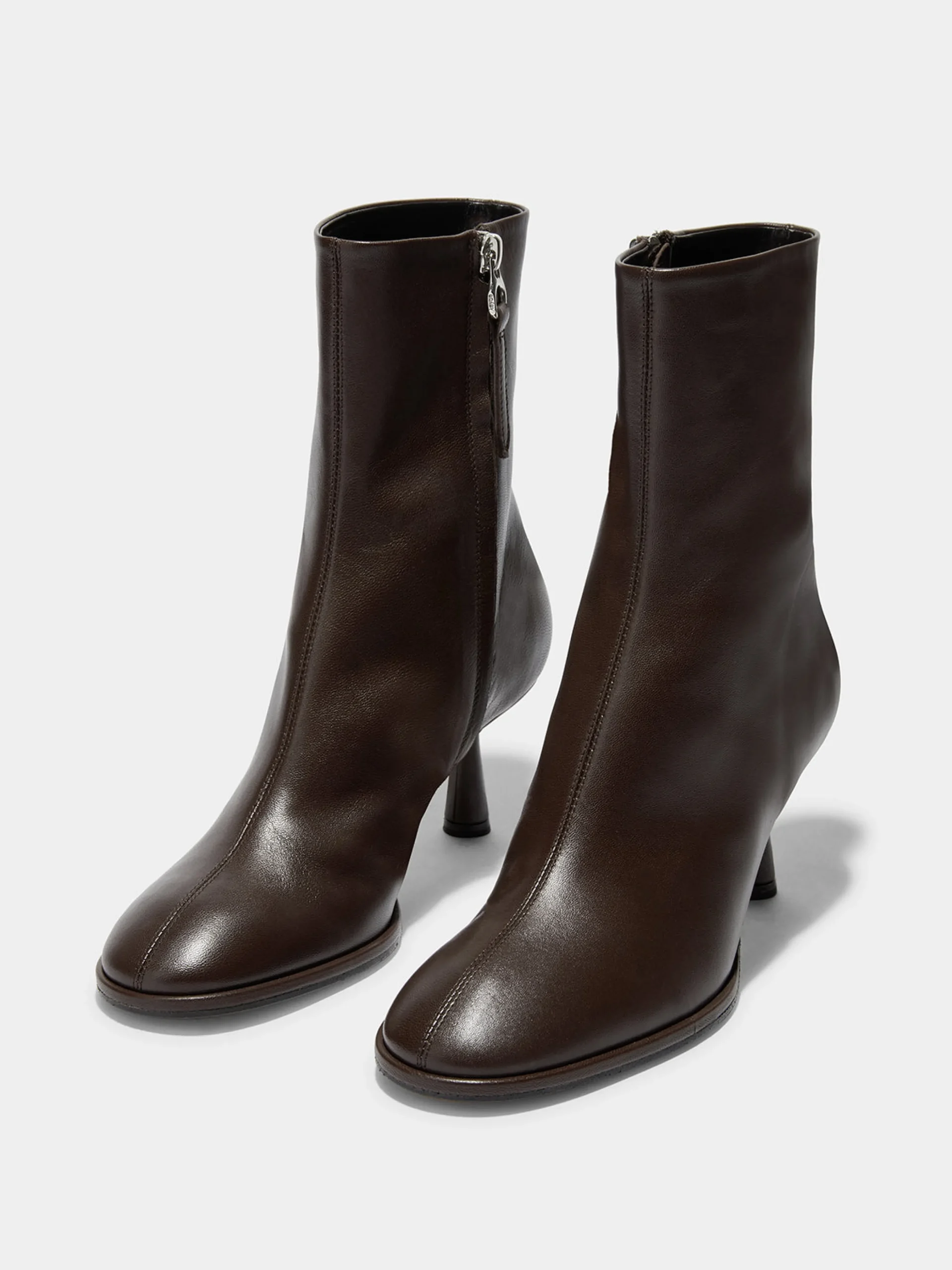 Outlet Aeyde Dorothy Leather Ankle Boots Moka Nappa