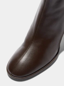 Outlet Aeyde Dorothy Leather Ankle Boots Moka Nappa