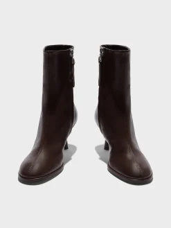 Outlet Aeyde Dorothy Leather Ankle Boots Moka Nappa