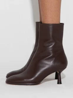 Outlet Aeyde Dorothy Leather Ankle Boots Moka Nappa