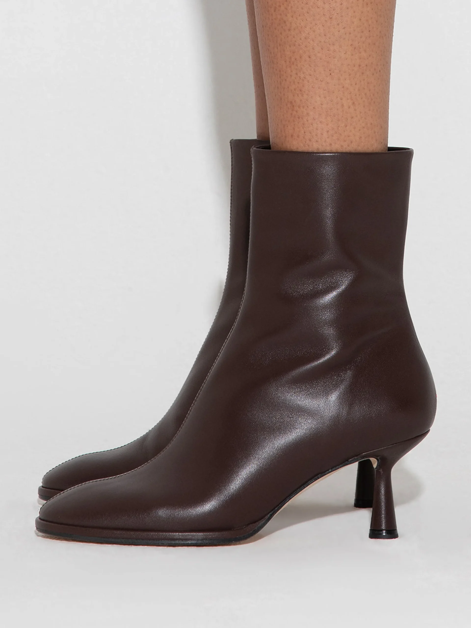 Outlet Aeyde Dorothy Leather Ankle Boots Moka Nappa