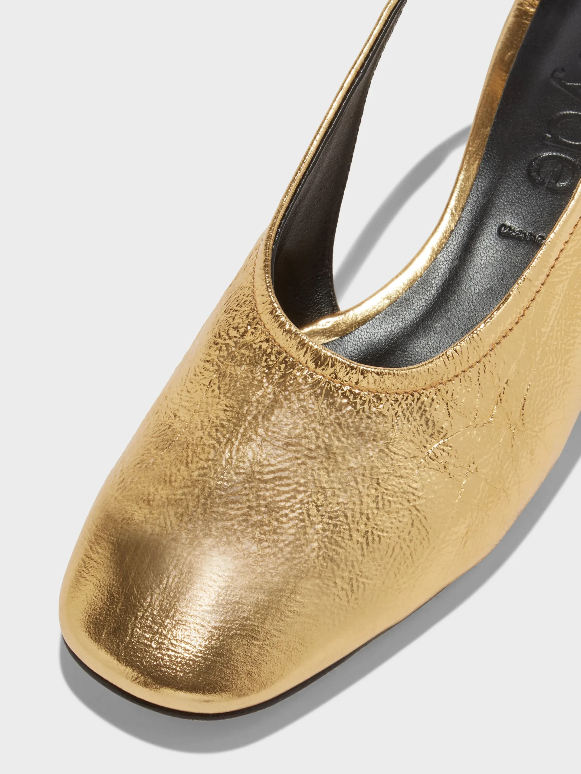 Hot Aeyde Dua Laminated Leather Slingback Gold Crackle