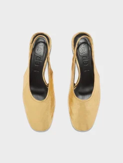 Hot Aeyde Dua Laminated Leather Slingback Gold Crackle