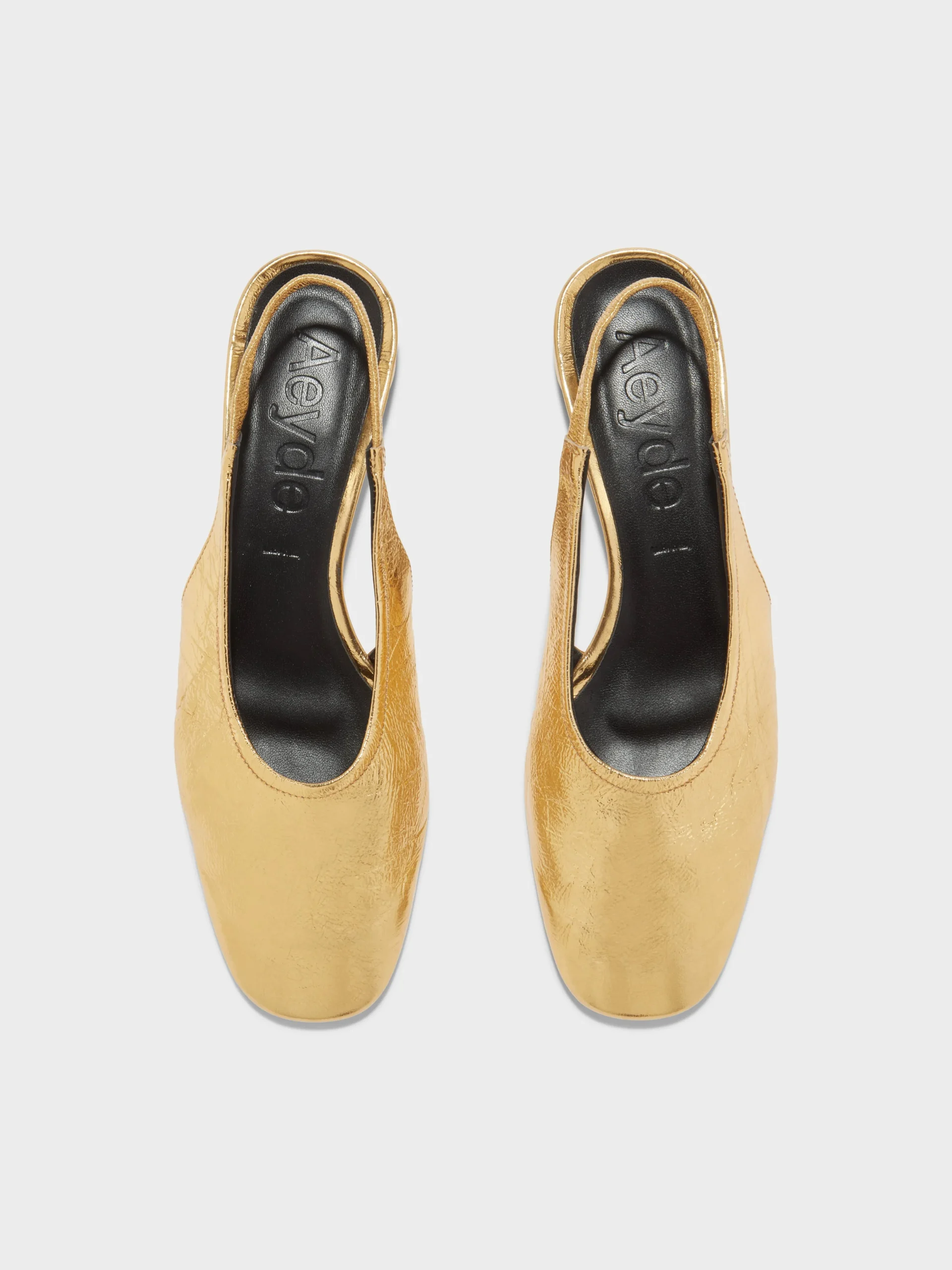 Hot Aeyde Dua Laminated Leather Slingback Gold Crackle