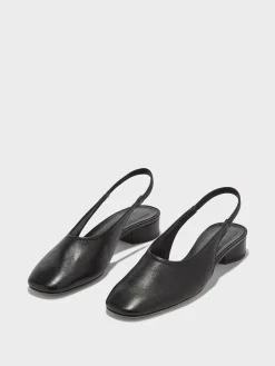 Clearance Aeyde Dua Leather Slingback Black Nappa