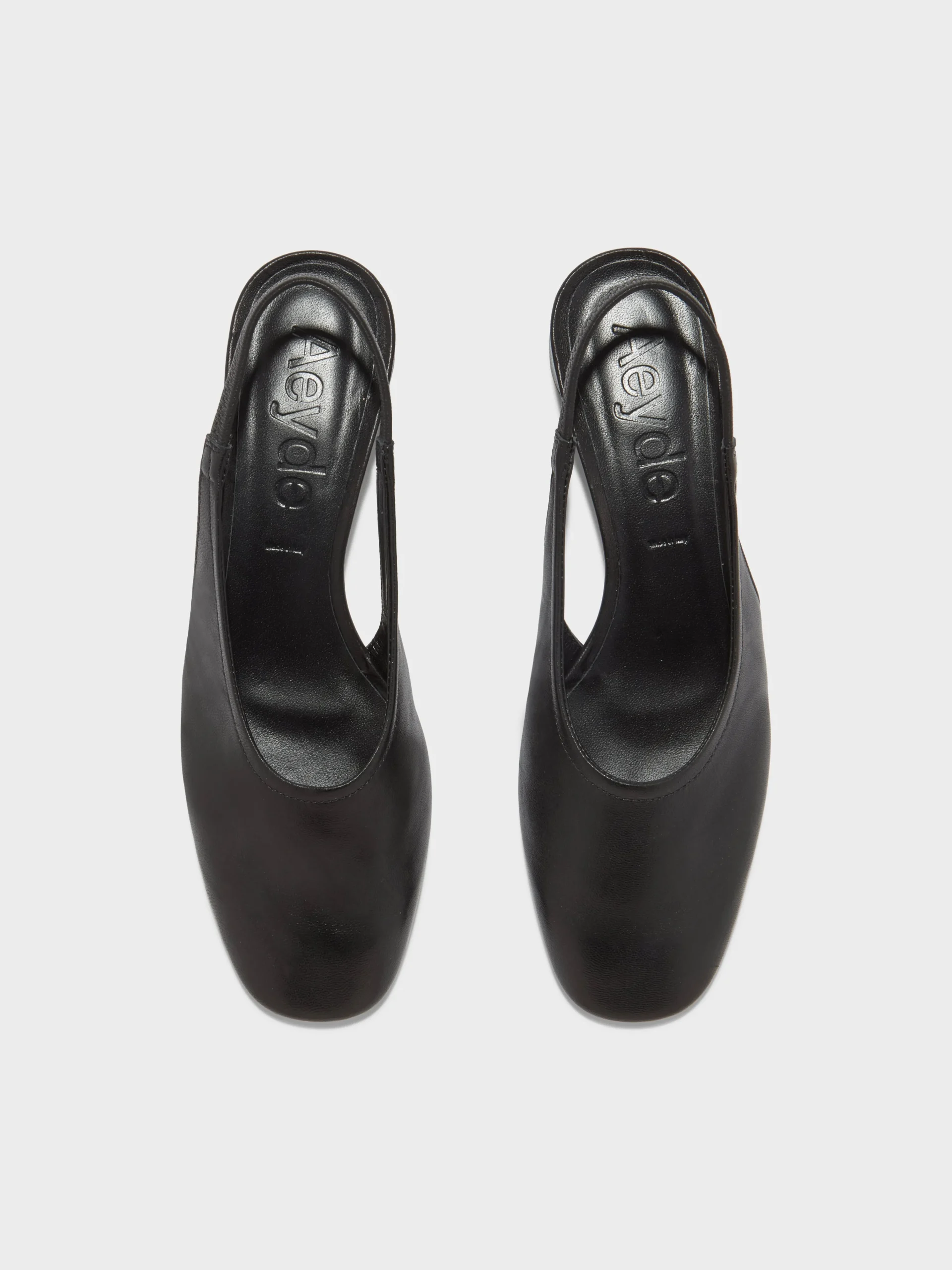 Clearance Aeyde Dua Leather Slingback Black Nappa