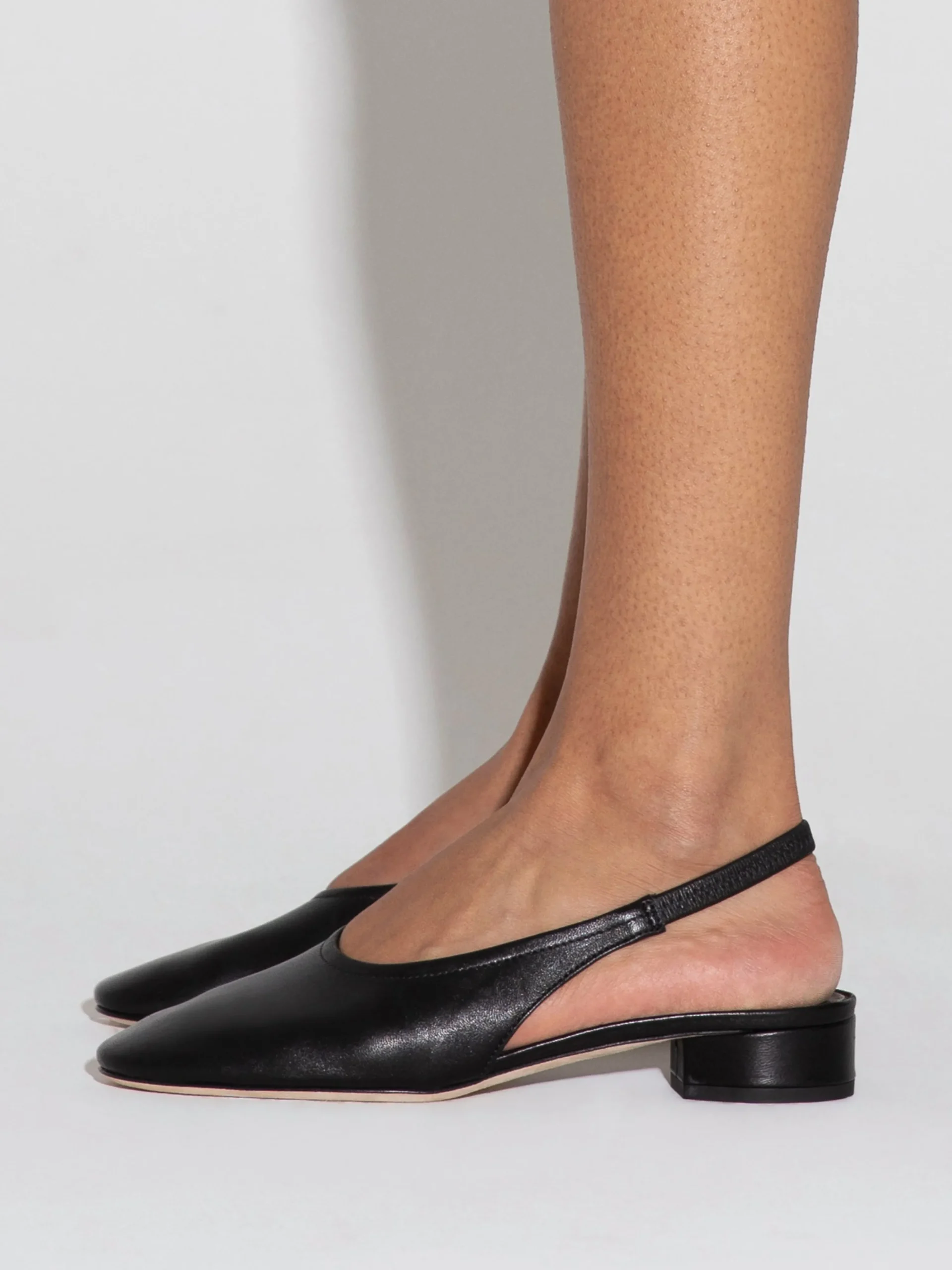 Clearance Aeyde Dua Leather Slingback Black Nappa