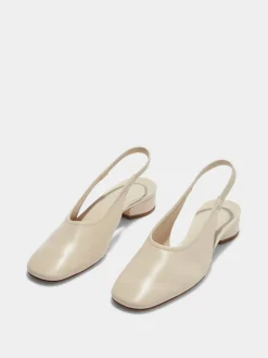 Outlet Aeyde Dua Leather Slingback Creamy Nappa