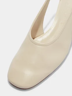 Outlet Aeyde Dua Leather Slingback Creamy Nappa