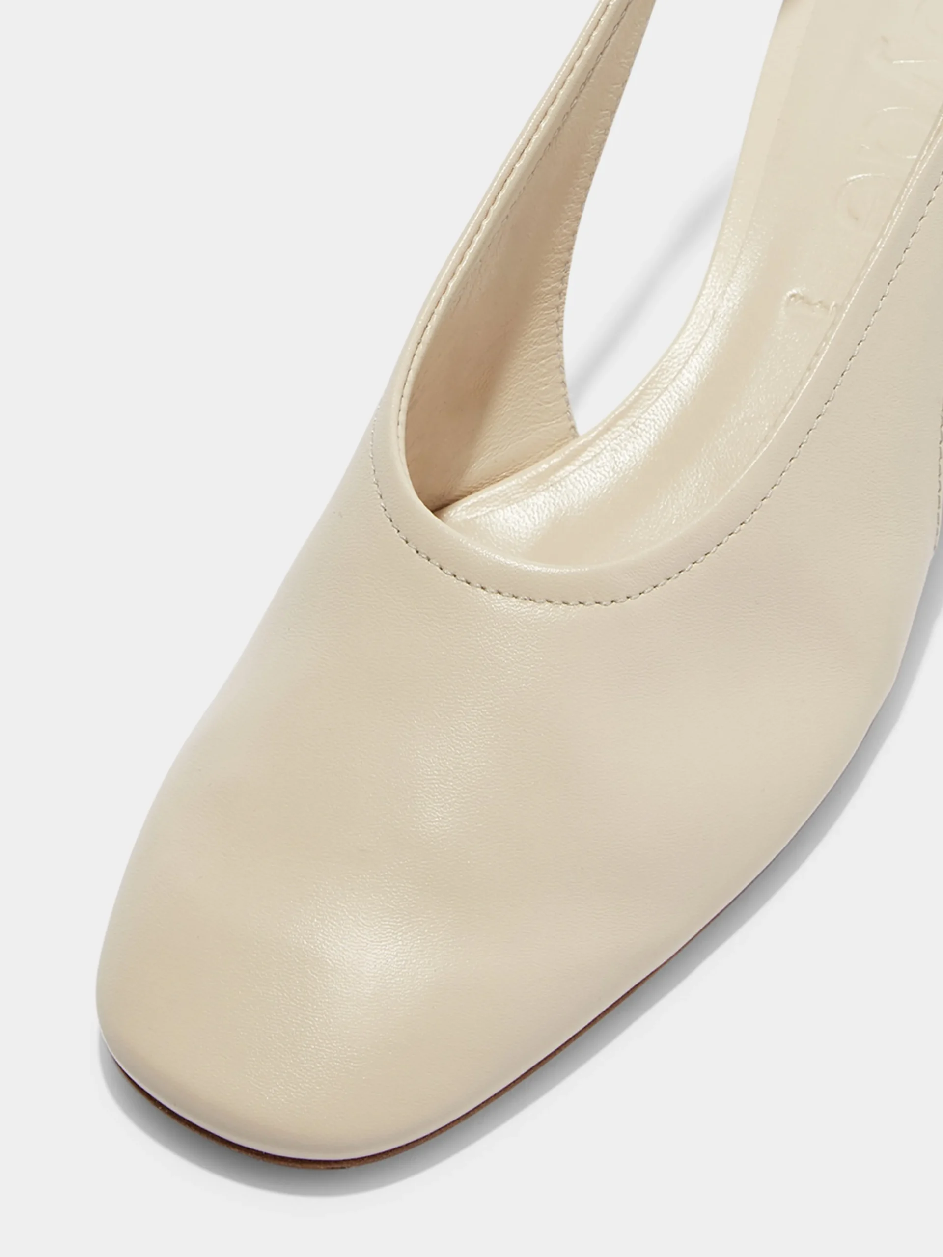 Outlet Aeyde Dua Leather Slingback Creamy Nappa