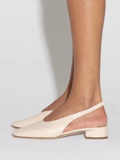 Outlet Aeyde Dua Leather Slingback Creamy Nappa