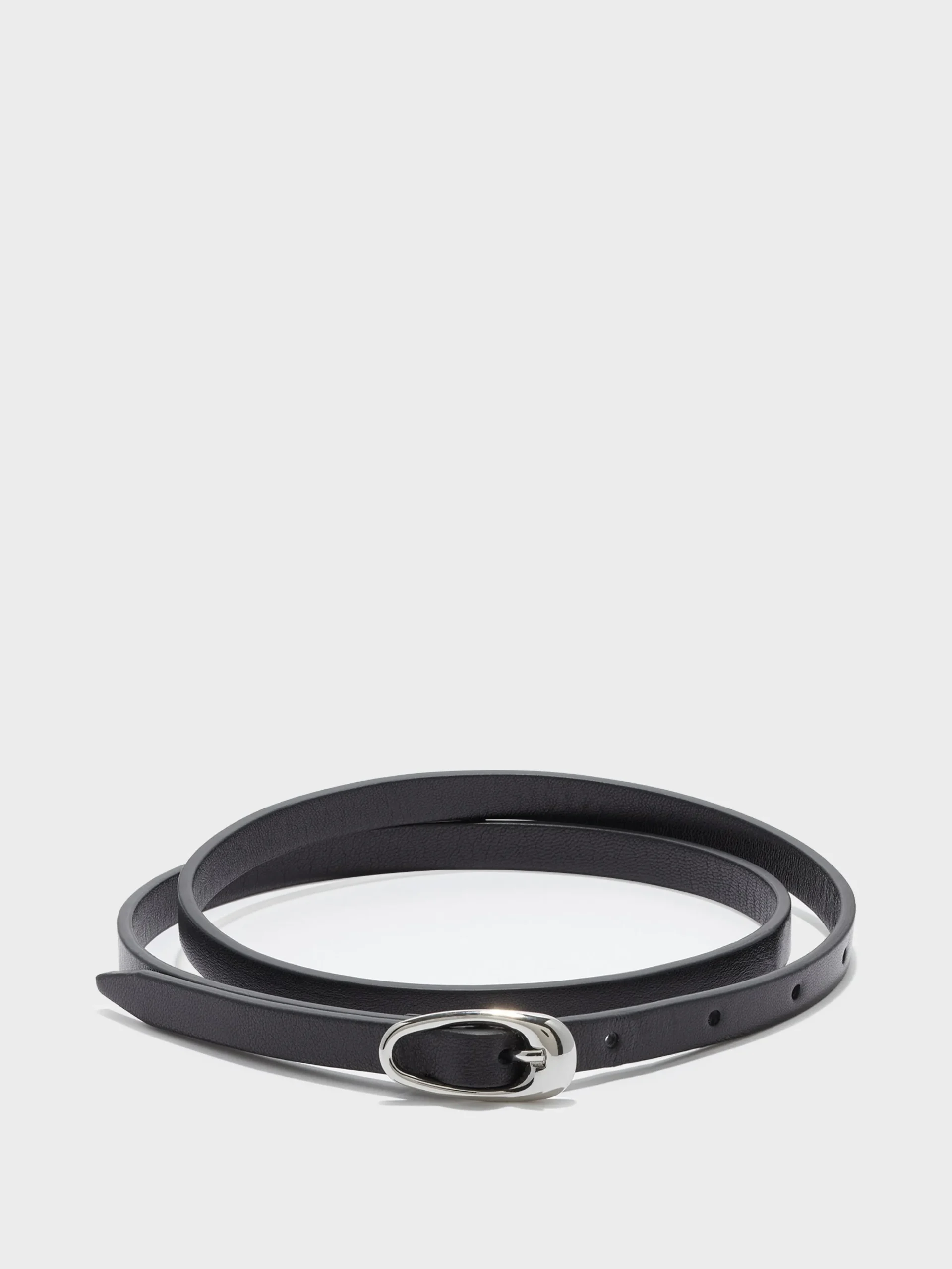 Sale Aeyde Elby Leather Belt Black/Silver