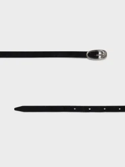 Hot Aeyde Elby Suede Belt Black/Silver