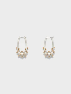 Discount Aeyde Elias Palladium and 18kt Gold-Plated Hoop Earrings Palladium/Gold Plated Brass