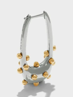 Discount Aeyde Elias Palladium and 18kt Gold-Plated Hoop Earrings Palladium/Gold Plated Brass