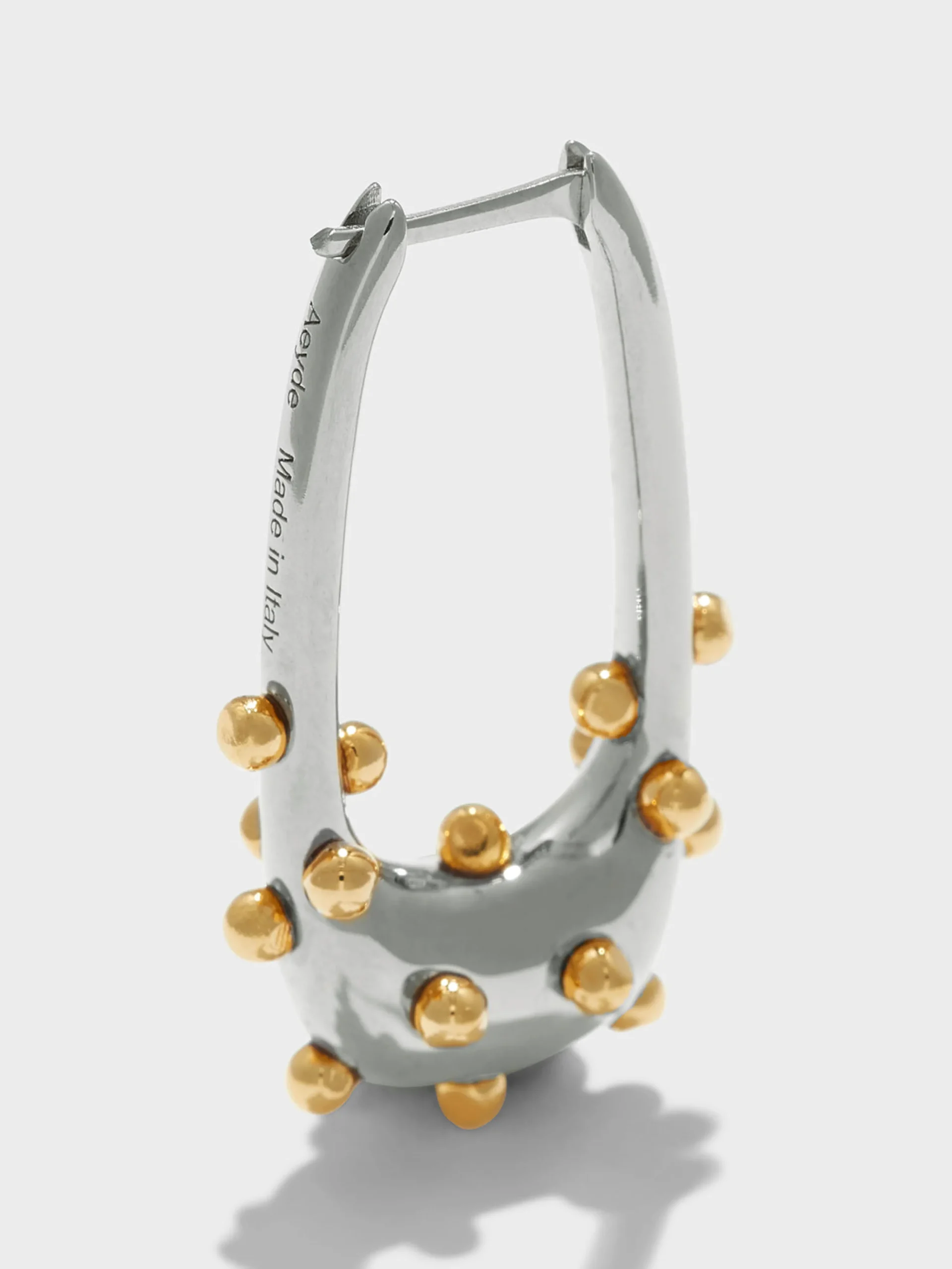 Discount Aeyde Elias Palladium and 18kt Gold-Plated Hoop Earrings Palladium/Gold Plated Brass