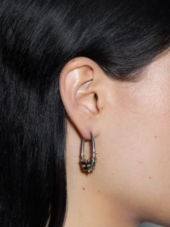 Discount Aeyde Elias Palladium and 18kt Gold-Plated Hoop Earrings Palladium/Gold Plated Brass