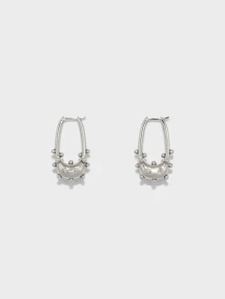 Discount Aeyde Elias Palladium-Plated Hoop Earrings Palladium Plated